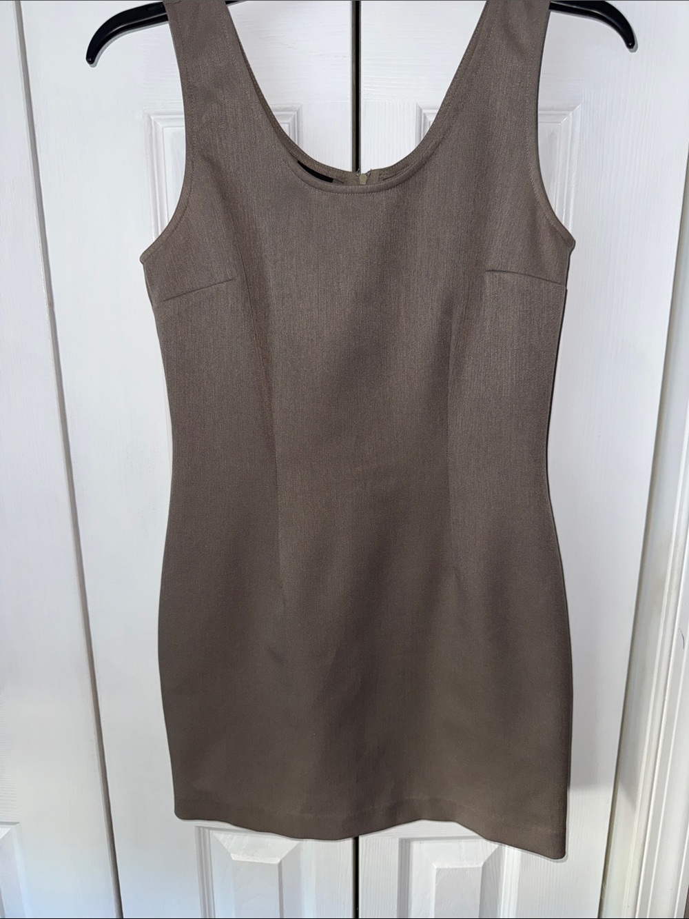 My Michelle Taupe Scoop Neck Mini Dress